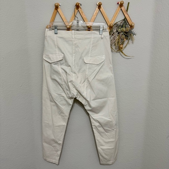 Nili Lotan Paris Pant in Eggshell Drop Crotch Cotton Twill Size 2 Edgy USA Work - Picture 6 of 13